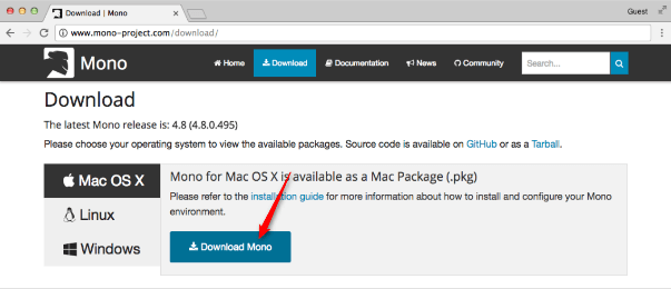 how to install mono framework on mac